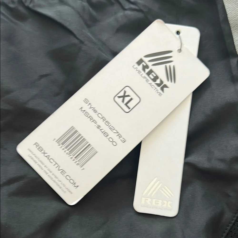 RBX Black and Pink Athletic Shorts with Elastic Waistband - Picture 2 of 5